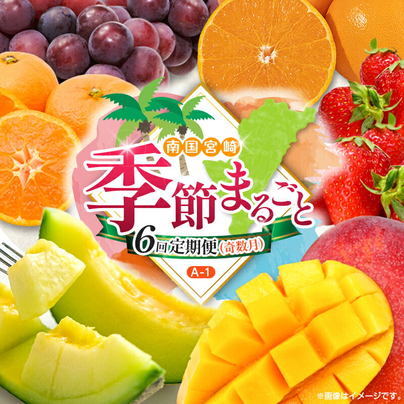 [奇数月 6回定期便]旬 人気 フルーツ 南国宮崎産 太陽のタマゴ ピオーネ いちご みかん メロン マンゴー 柑橘 ぶどう 果物 詰め合わせ 宮崎県 九州[A-1コース M110]