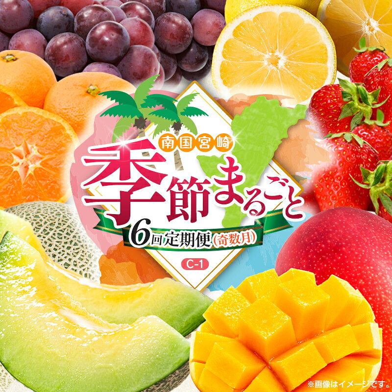 [奇数月 6回定期便]旬 人気 フルーツ 南国宮崎産 マンゴー ピオーネ いちご みかん メロン 日向夏 柑橘 ぶどう 果物 詰め合わせ 宮崎県 九州[C-1コース M310]