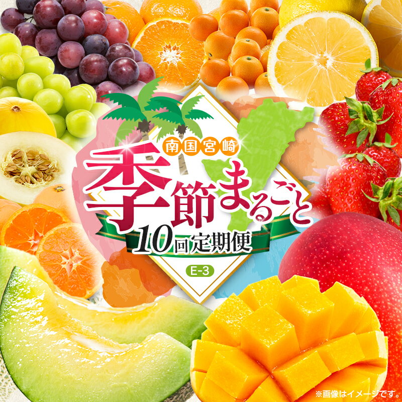 [10回定期便]旬 人気 フルーツ 南国宮崎産 マンゴー 金柑たまたま シャインマスカット ピオーネ いちご みかん 日向夏 メロン 柑橘 きんかん ぶどう 果物 詰め合わせ 宮崎県 九州[E-3コース M700]