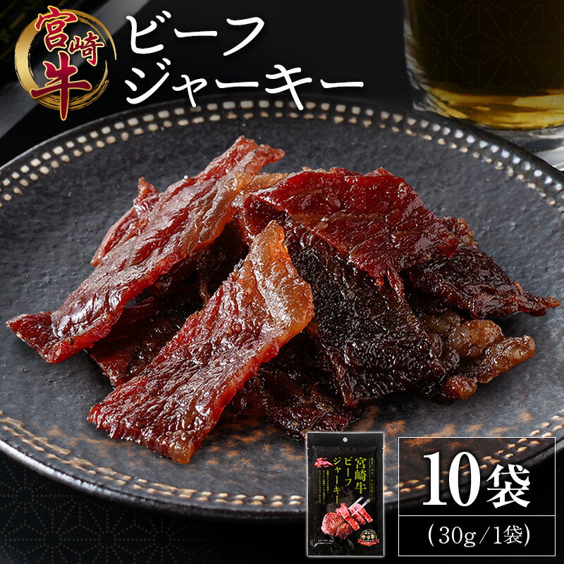 宮崎牛 ビーフジャーキー 10袋 (30g×10袋) おつまみ 宮崎県産