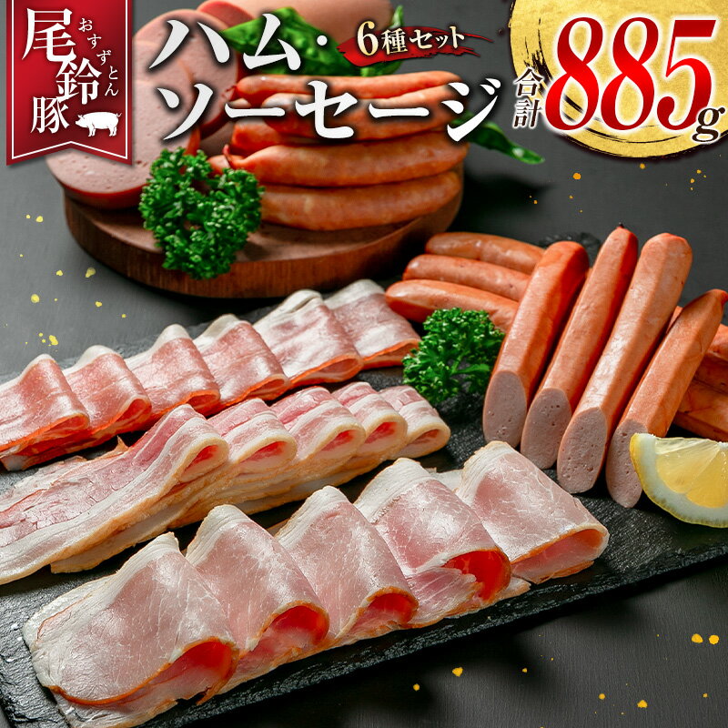 【ふるさと納税】【PREMIUM PORK】 尾鈴豚 ハム ソーセージ 詰め合わせ 合計885g 6種 セット 宮崎県産