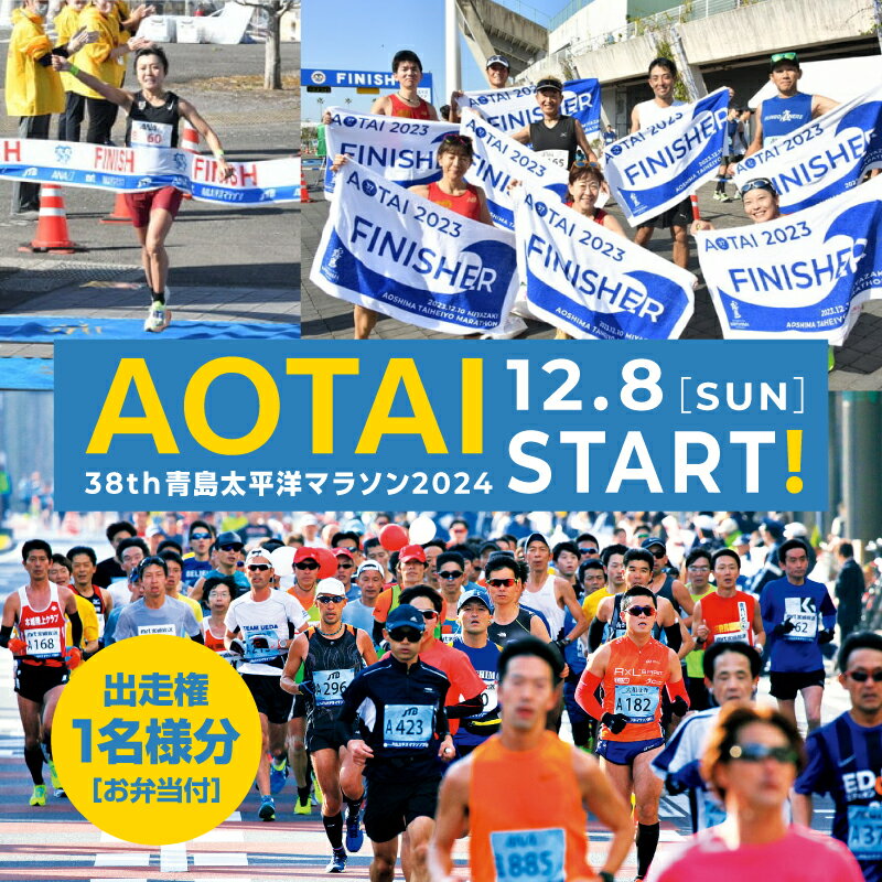 【ふるさと納税】【先着100名限定】第38回青島太平洋マラソン2024出走権【2024年12月8日開催】(1名様分) 青島太平洋マラソン 青島 青島太平洋 マラソン 2024 宮崎県総合運動公園 宮崎市 トロピカルロード 宮崎県総合運動公園 AOTAIのサムネイル