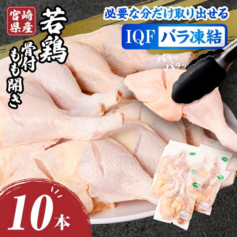 楽天宮崎県宮崎市【ふるさと納税】宮崎県産 若鶏 骨付もも開き 10本セット 骨付き肉 もも肉 国産 骨付き もも開き 鶏肉 肉 セット 小分け パック アウトドア 料理 おかず スリット入り グルメ お取り寄せ おすすめ 宮崎県 宮崎市 送料無料《レビューキャンペーン》