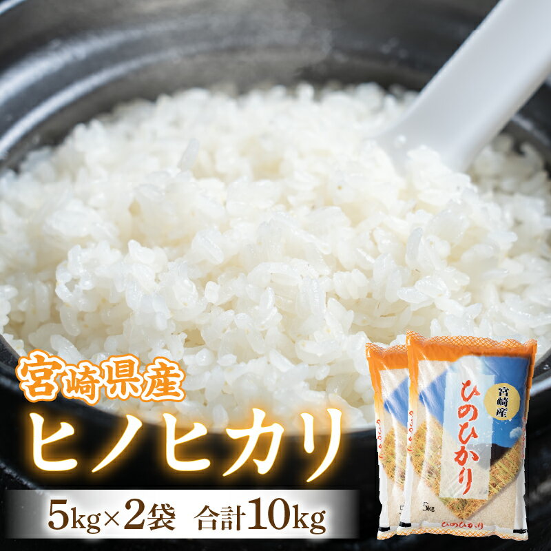 【ふるさと納税】宮崎県産 ヒノヒカリ 5kg×2袋 合計10kg 米 お米 ごはん 白飯 白米 おにぎり おむすび 炭水化物 お弁当 主食 精米 精米済み 単一原料米 生鮮食品 生鮮 食品 食卓 食事 普段使い グルメ お取り寄せ お取り寄せグルメ おすすめ 宮崎県 宮崎市 送料無料