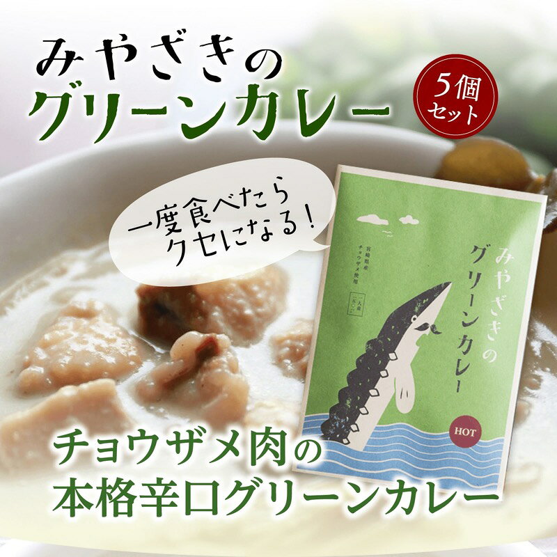 【ふるさと納税】＜チョウザメ肉を使った宮崎県のご当地カレー＞ みやざきのグリーンカレー　5個セット 大人の辛さ 本格辛口 グリーンカレー チョウザメ肉 タケノコ エノキ カレー 惣菜 レトルト 簡単調理 時短調理 おかず グルメ お取り寄せ おすすめ 宮崎県 宮崎市 f452017-miyazaki-10000694 宮崎県宮崎市 サンプル画像2