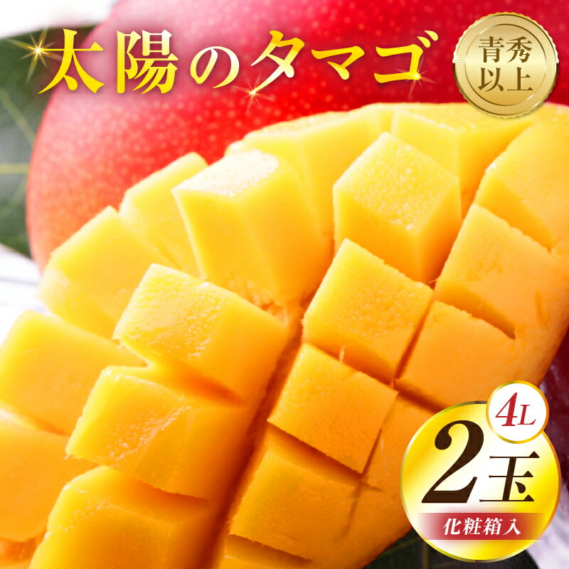 [2026年発送][数量・期間限定]太陽のタマゴ 4L×2玉 青秀以上(化粧箱入り) マンゴー 完熟マンゴー 果物 フルーツ デザート スイーツ ご褒美 おやつ 贈答 贈答用 贈り物 プレゼント ギフト 化粧箱入り 化粧箱 特産品 名産 宮崎グルメ ふるさと 宮崎