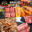 【ふるさと納税】定期便 宮崎牛 食べ比べ 贅の極み 9ヶ月コース 最高級 黒毛和牛 しゃぶしゃぶ すき焼き スライス BBQ コンビセット お肉 国産牛 食品 ...