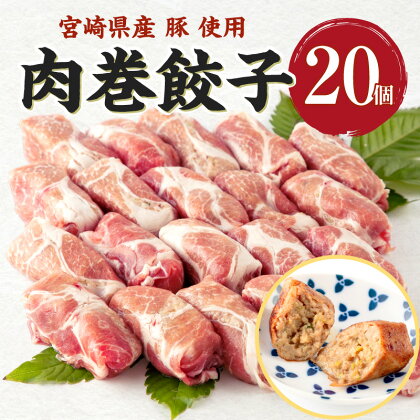 宮崎県産 ミヤチク 豚 使用 肉巻 餃子 20個入り 豚肉 お肉 食品 宮崎ブランド ポーク 肩ロース トンコツスープ 新感覚 お弁当 おかず 晩酌 名物 ひとくちサイズ 宮崎県 宮崎市 送料無料 お肉