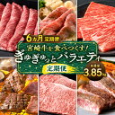 【ふるさと納税】宮崎牛 食べつくす ぎゅぎゅっと バラエティ 定期便 総重量3.85kg 全国和牛能力共進会 4大会連続内閣総理大臣賞 受賞 ブランド牛 国産牛 黒毛和牛 牛肉 肉 詰め合わせ セット モモ ステーキ ロース ウデ 肩ロース バラ ミスジ 定期 宮崎県 送料無料 1