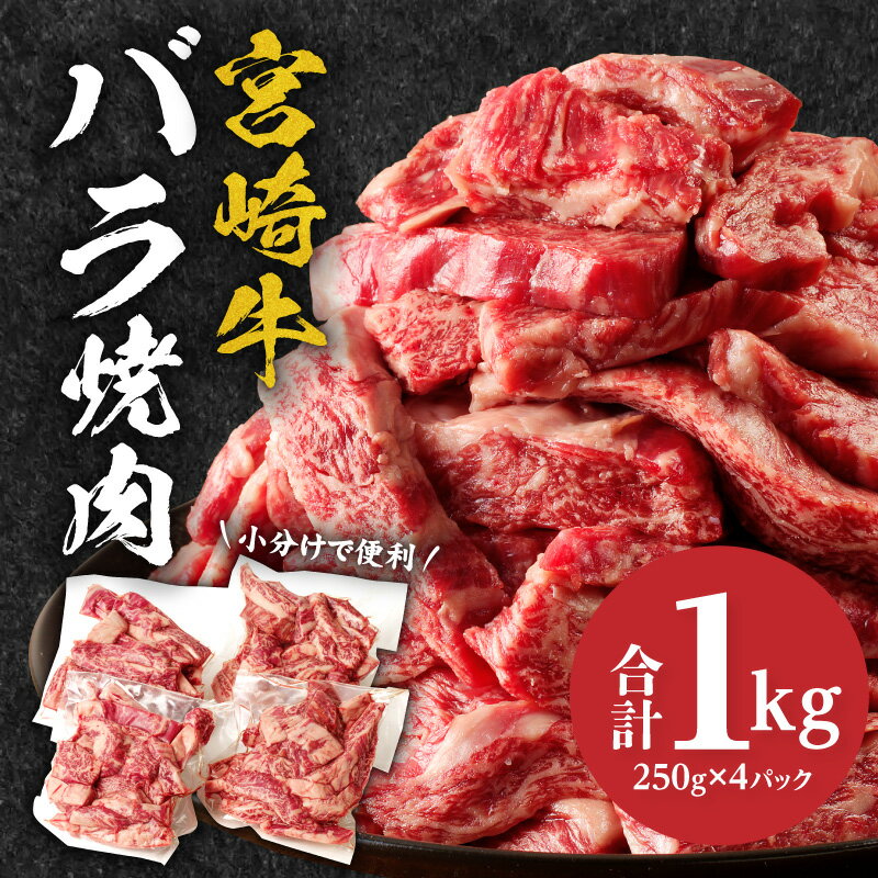 宮崎牛バラ焼肉 1kg 牛肉 肉 お肉 バラ肉 バラ 牛バラ 宮崎県産 国産 和牛 黒毛和牛 黒毛和種 国産牛 国産黒毛和牛 ブランド牛 焼肉 BBQ アウトドア グランピング 食品 精肉 畜産 畜産物 炒め物 アレンジ グルメ お取り寄せ おすすめ 宮崎県 宮崎市 送料無料