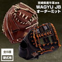 【ふるさと納税】宮崎和牛革使用 WAGYU JB硬式用オーダーミット マルチ袋 宮崎県産牛革 オーダー 製作 捕手用 塁手用 本体カラー ラベルカラー 紐 ステッチカラー サイズ調整 受注生産 全国和…