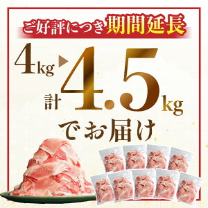 【ふるさと納税】 【ご好評につき期間延長】豚肉 宮崎県産 切り落とし 4.5kg（豚肉 冷凍 500g×9 パック 合計4.5kg）| 肉 国産 国産豚 国産豚肉 小分け パック 使い勝手 便利 スライス スライス肉 精肉 食品 料理 アレンジ 炒め物 汁物 冷凍 お弁当 おかず 宮崎市 送料無料 |