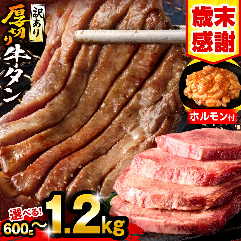 厚切り牛タン 1kg 牛たん タン 塩タン タン元 タン中 スライス 牛舌 牛 訳あり 不揃い 訳あり品 訳あり返礼品 冷凍 小分け パック ふるさと 肉料理 つまみ キャンプ 取り寄せ グルメ【ふるさと納税】【歳末感謝】【数量・期間限定】《訳あり》厚切り 牛タン 塩味 1.2kgのみ味付けMIXホルモン付き【選べる内容量・発送時期】塩味 牛肉 肉 お肉 牛 精肉 味付き タン タン塩 塩タン 不揃い 規格外 訳あり品 小分け パック 焼肉 BBQ おかず 厚切り牛タン 宮崎市