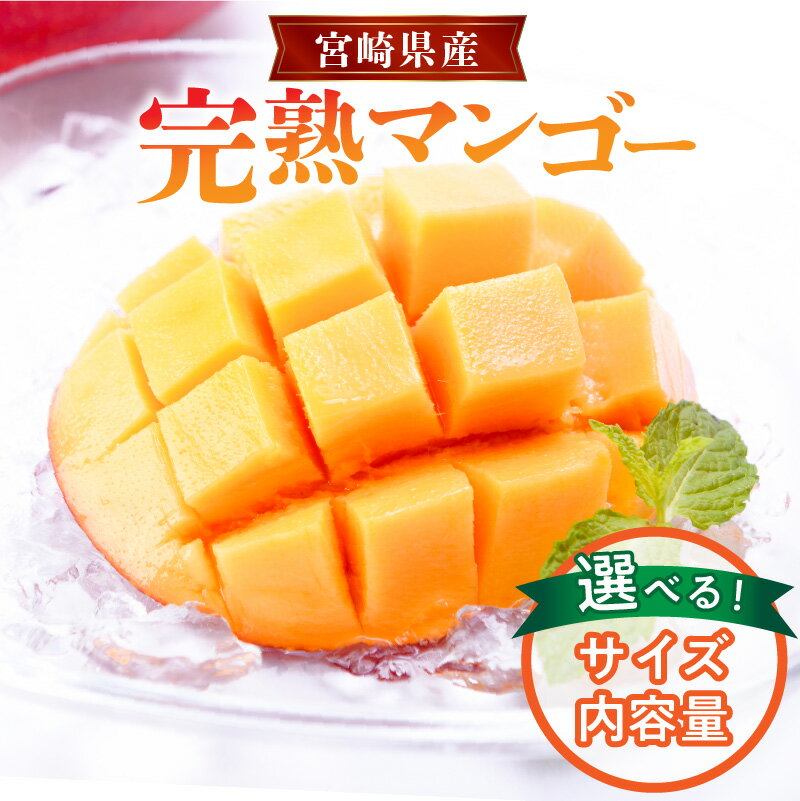 【ふるさと納税】【選べるサイズ・内容量】《2025年発送》【期間・数量限定】宮崎県産 完熟マンゴ－ | 宮崎マンゴー 完熟マンゴー マンゴー フルーツ 果物 スイーツ デザート ギフト プレゼント 贈答 贈答用 贈り物 ギフト ご褒美 南国フルーツ 南国 宮崎市 送料無料のサムネイル