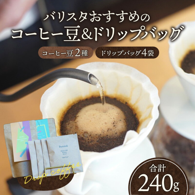 バリスタ おすすめ コーヒー豆 100g×2種類 ドリップバッグ 4袋 コーヒー セット バリスタセレクト 浅煎り フルーティ 深煎り コク 味わい ランダム 手軽 簡単 宮崎県 宮崎市 送料無料