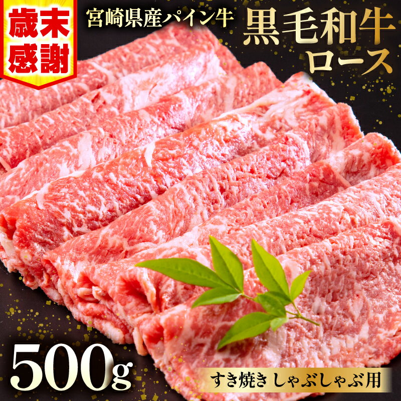【ふるさと納税】【歳末感謝・期間限定】宮崎県産 黒毛和牛 パイン牛 ロース すき焼き しゃぶしゃぶ用 ..