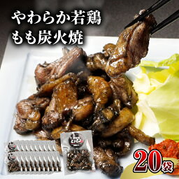 【ふるさと納税】やわらか 若鶏もも 炭火焼き 100g×20袋 ジューシー 旨味 厳選 国産鶏 熟練 職人 手焼き 岩塩 ブレンド 調味料 お肉 国産 食品 畜産物 宮崎県 宮崎市 送料無料