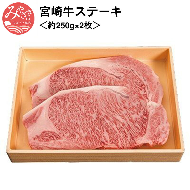 宮崎牛ステーキ[約250g×2枚] 和牛 お肉 牛肉 食品 国産 全国和牛能力共進会 オリンピック 4大会連続最高賞受賞 厳選 A4等級 綺麗 霜降り肉 冷凍 宮崎県 宮崎市 送料無料