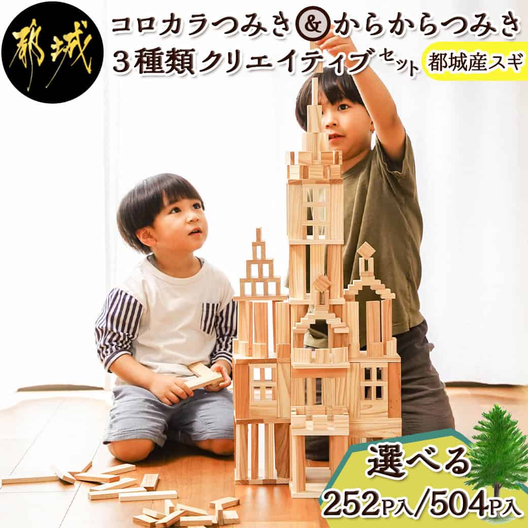 6位! 口コミ数「0件」評価「0」【選べる！】都城市産スギ「コロカラ」＆「からからつみき」3種類クリエイティブセット - コロカラつみき からからつみき 252P/504P ･･･ 