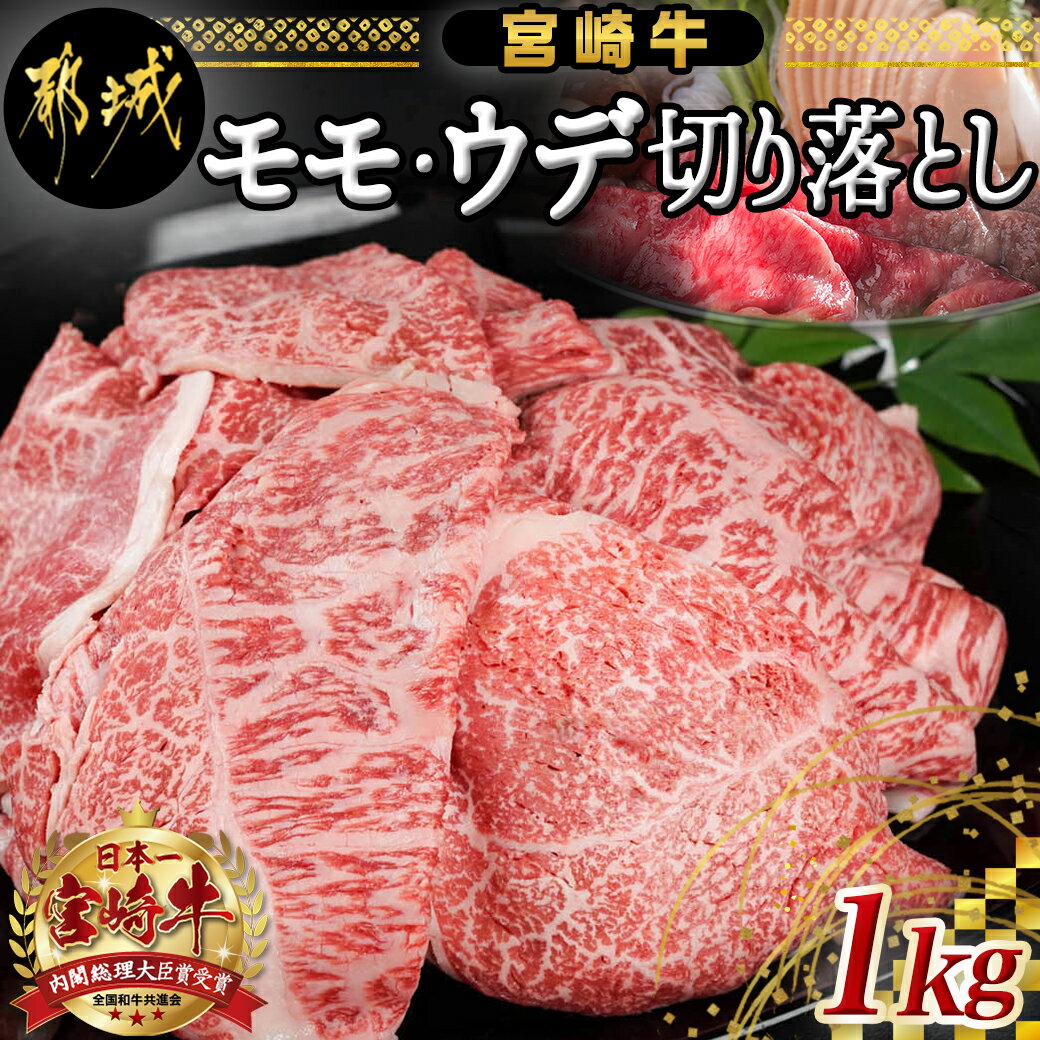 宮崎牛モモ・ウデ切り落とし1kg - A4ランク以上の宮崎県産黒毛和牛(都城産) モモ・ウデ切り落とし(500g×2パック) もも肉 うで肉 牛赤身肉 小分けパック 送料無料 AC-2520【宮崎県都城市は令和4年度ふるさと納税日本一！】