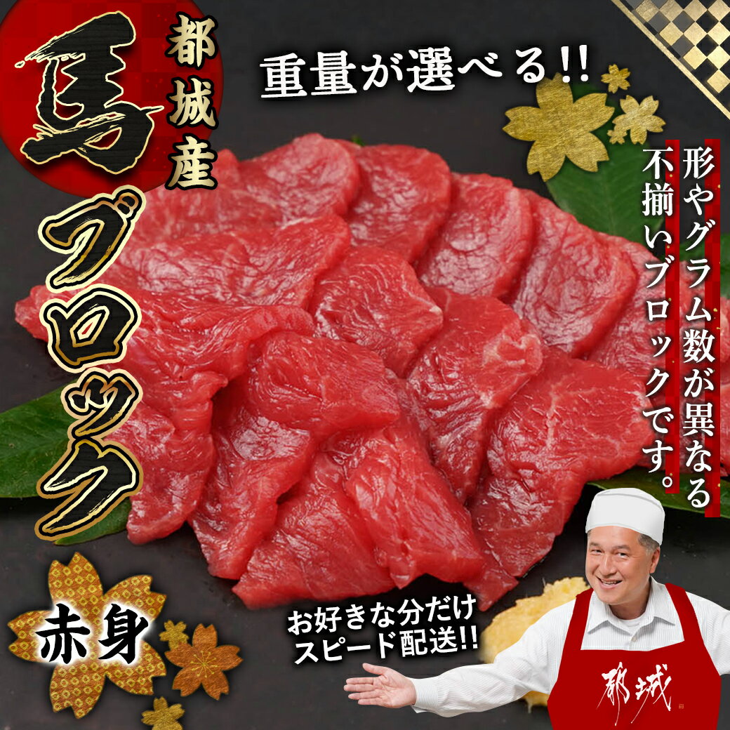 【ふるさと納税】【グラム数が選べる！】【肉づくし都城】都城産馬赤身【選べる不定貫】 - 楽天限定 馬赤身 選べるグラム数 600g/900g/1200g/1500g 桜肉 馬刺し ブロック肉 不揃い すぐ届く 発送 早い 送料無料 SKU-0112 【宮崎県都城市は令和4年度ふるさと納税日本一！】