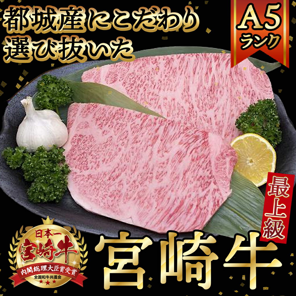 【ふるさと納税】都城産宮崎牛サーロインステーキ（A5ランク） - 霜降りステーキ用牛肉(200g×2枚) 最高等級5等級 国産黒毛和牛 ギフト 贈答用 送料無料 AD-0101【宮崎県都城市は令和4年度ふるさと納税日本一！】