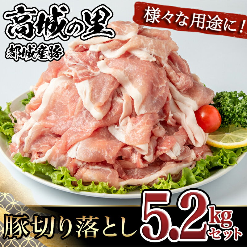 【ふるさと納税】都城産豚「高城の里」切り落とし5.2kgセット - 銘柄豚 豚肉 切り落とし(520g×10) 小分け 冷凍 ブランド豚 5.2キロお届け 炒めもの/鍋/しゃぶしゃぶ 送料無料 MK-8409【宮崎県都城市は令和4年度ふるさと納税日本一！】