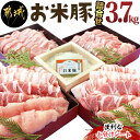 【ふるさと納税】【お届け月が選べる】お米豚3.7kgセット - 豚肉 豚ロース 豚こま切れ 豚バラ肉
