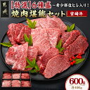 ≪希少部位ヒレ入り！≫ 宮崎牛6種盛 焼肉堪能セット 600g - 宮崎県産宮崎牛 焼肉6種盛 各100g ロース 肩ロース ヒレ ウデ バラ モモ 国産牛 ギフト 贈答用 送料無料 22-6502