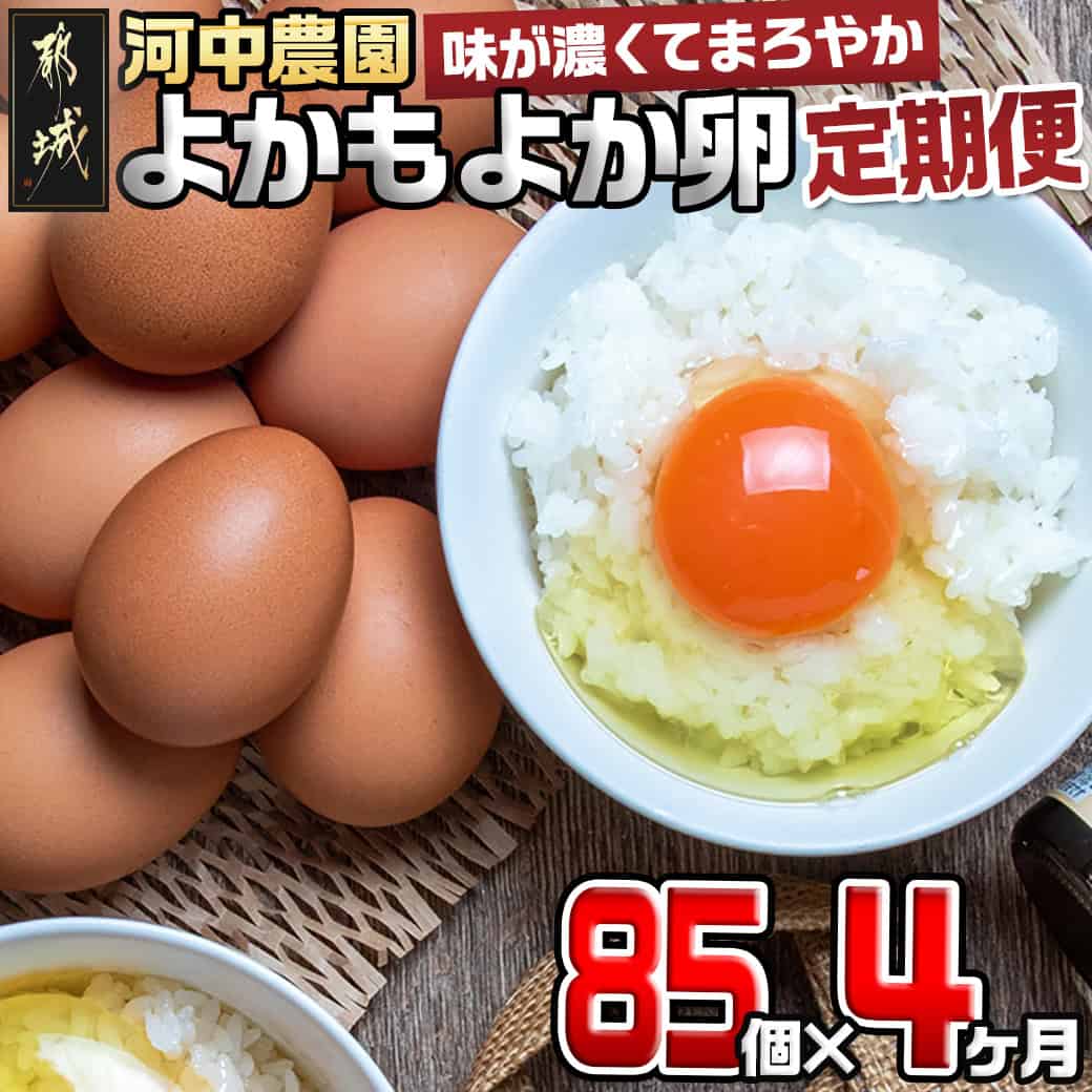 よかもよか卵85個の定期便(4ヶ月) - 赤卵 よかもよか卵 Mサイズ 85個 約5kg たまご タマゴ 4回定期便 4ヶ月間連続 きみ恋卵の進化系 破損補償5個 味が濃い まろやか 送料無料 T60-4-2901