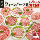 「クイーンハーブ豚」のいろいろ定期便(5ヶ月) - 豚肉 定期便 5ヶ月お届け しゃぶしゃぶ用 焼肉用 ウデ モモ ロース 肩ロース バラ 送料無料 TAA5-2901▽