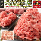 【ふるさと納税】都城産「バイオ茶ポーク」5kgハッピーセット - 豚肉 都城産 ブランド豚 切り落とし 小分け 250g×20 送料無料 MJ-3640【宮崎県都城市は令和4年度ふるさと納税日本一！】