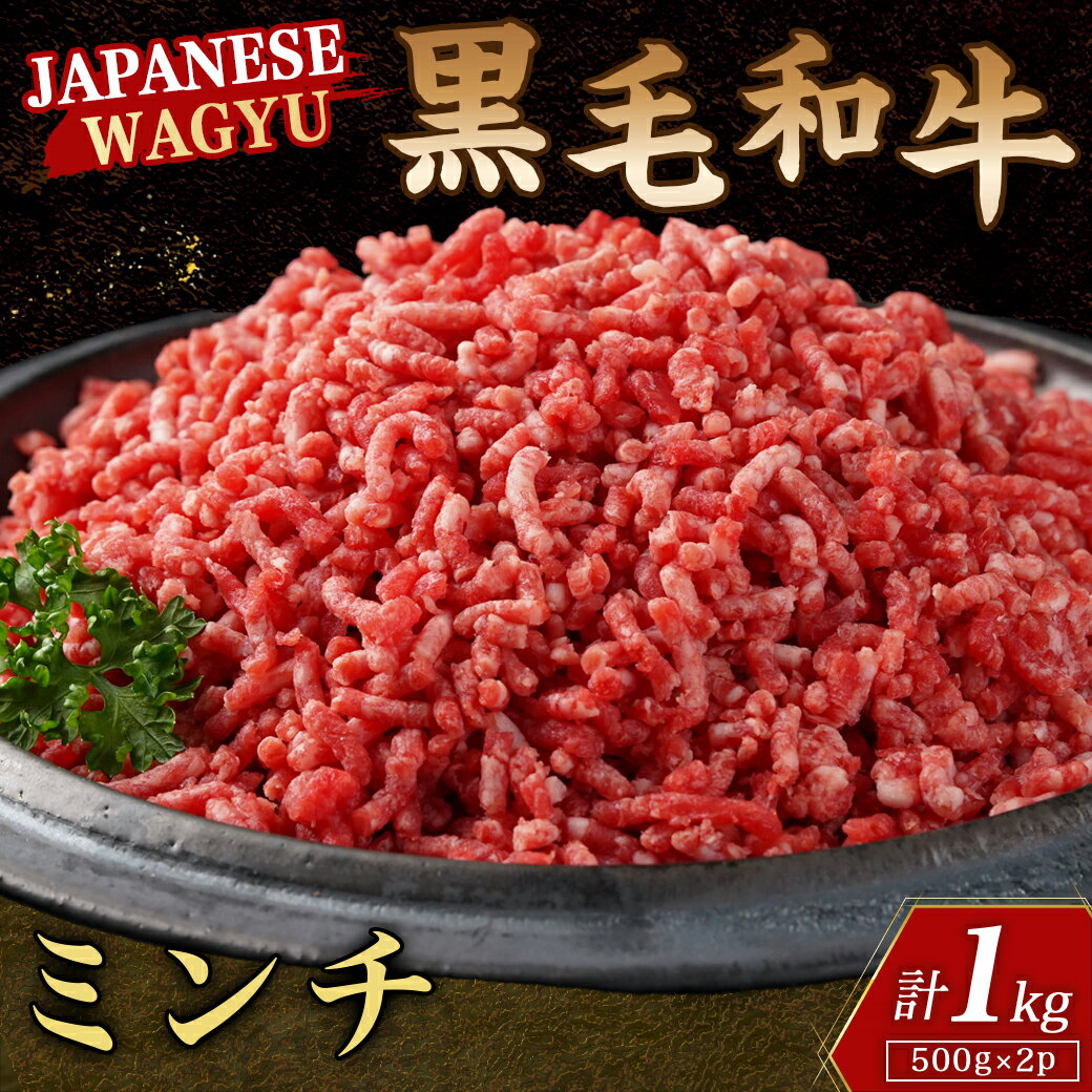 【ふるさと納税】黒毛和牛ミンチ1kg - 黒毛和牛 ミンチ 500g×2パック ハンバーグ/キーマカレー 牛ミンチ 急速冷凍 送料無料 18-4208【宮崎県都城市は令和4年度ふるさと納税日本一！】