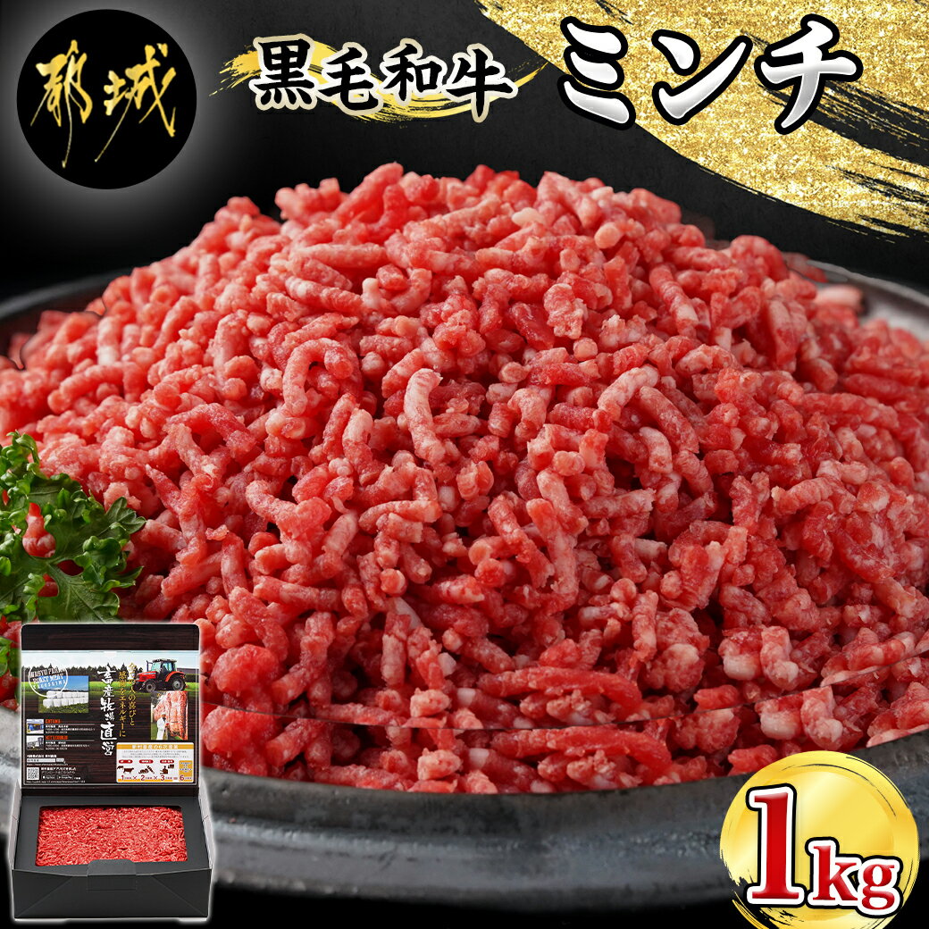 黒毛和牛ミンチ1kg - 黒毛和牛 ミンチ 500g×2パック ハンバーグ/キーマカレー 牛ミンチ 急速冷凍 送料無料 18-4208