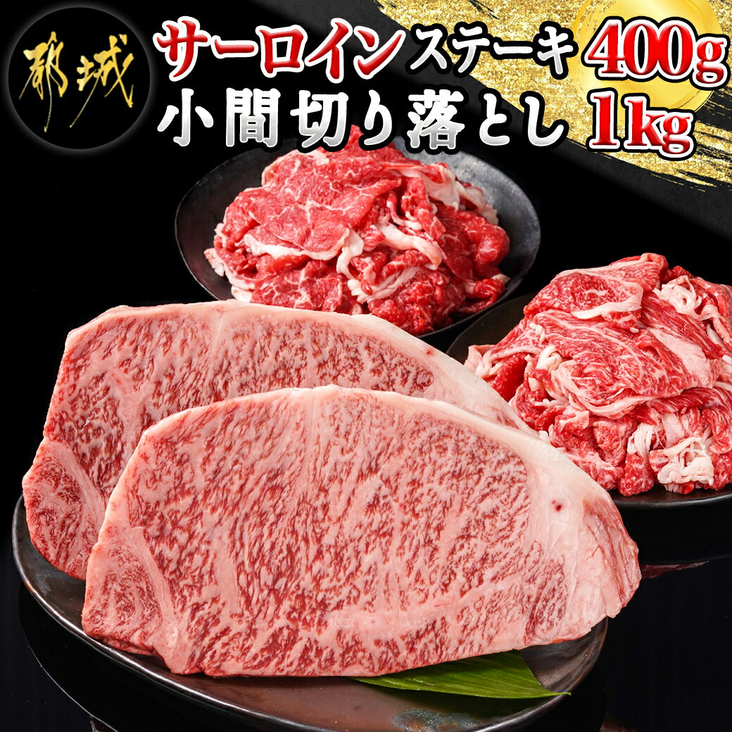 肉・セット 【ふるさと納税】都城産宮崎牛サーロインステーキ400g＆小間切り落とし1kg - 都城産宮崎牛 サーロインステーキ 200g×2枚 小間切り落とし 500g×2パック ギフト 贈答用 送料無料 28-4202【宮崎県都城市は令和4年度ふるさと納税日本一！】