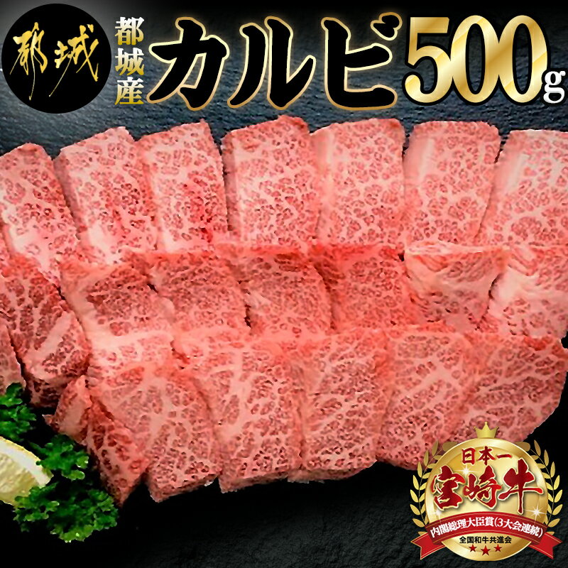 宮崎牛カルビ500g - 宮崎牛 牛肉 カルビ 500g 焼肉 ギフト 贈答用 送料無料 18-4205