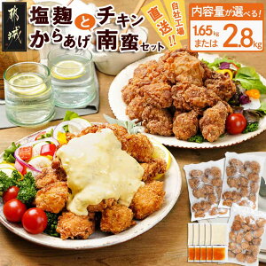 【ふるさと納税】【内容量が選べる!】鶏塩こうじからあげとチキン南蛮セット - 国産若鶏 はちみつ入り南蛮酢 タルタルソース付き 塩麹からあげ チキン南蛮 1.65kg/2.8kg お中元 送料無料 SKU-4402 【宮崎県都城市は2年連続ふるさと納税日本一!】