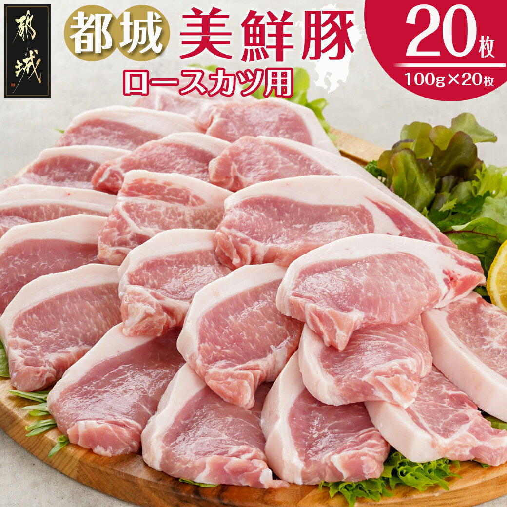 都城美鮮豚ロースカツ用20枚セット - 豚肉 小分け 肉 ロース とんかつ用 冷凍 トンカツ用 2kg 豚ロース ポークステーキ ロース肉 ブランド豚 都城美鮮豚 銘柄豚 送料無料