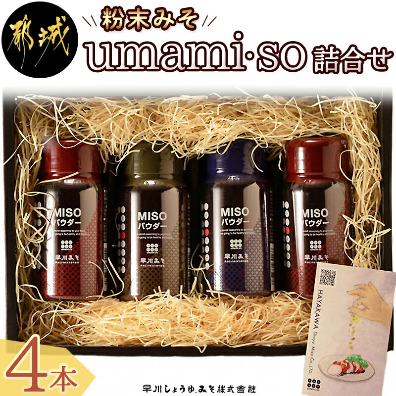 粉末みそ umami・so 詰合せ - 発酵食品 粉末味噌 柚子/ゆず 胡麻/ごま スパイス ふりかけにも 調味料 隠し味 醤油 フレーバー 無添加 大豆 麦 料理 贈答 伝統 パウダー 送料無料