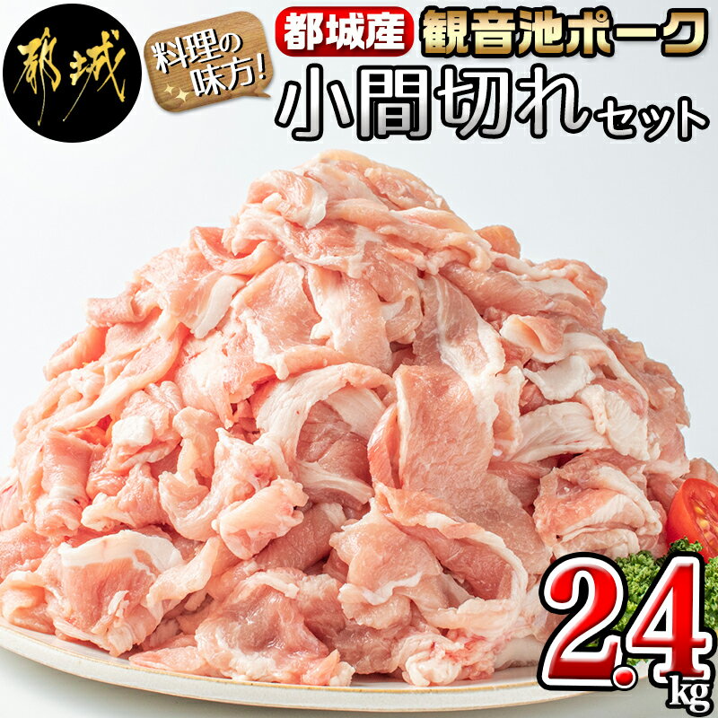 【ふるさと納税】都城産「観音池ポーク」料理の味方！小間切れ2.4kgセット - 豚肉 こま切れ スライス ウデ・モモ 観…