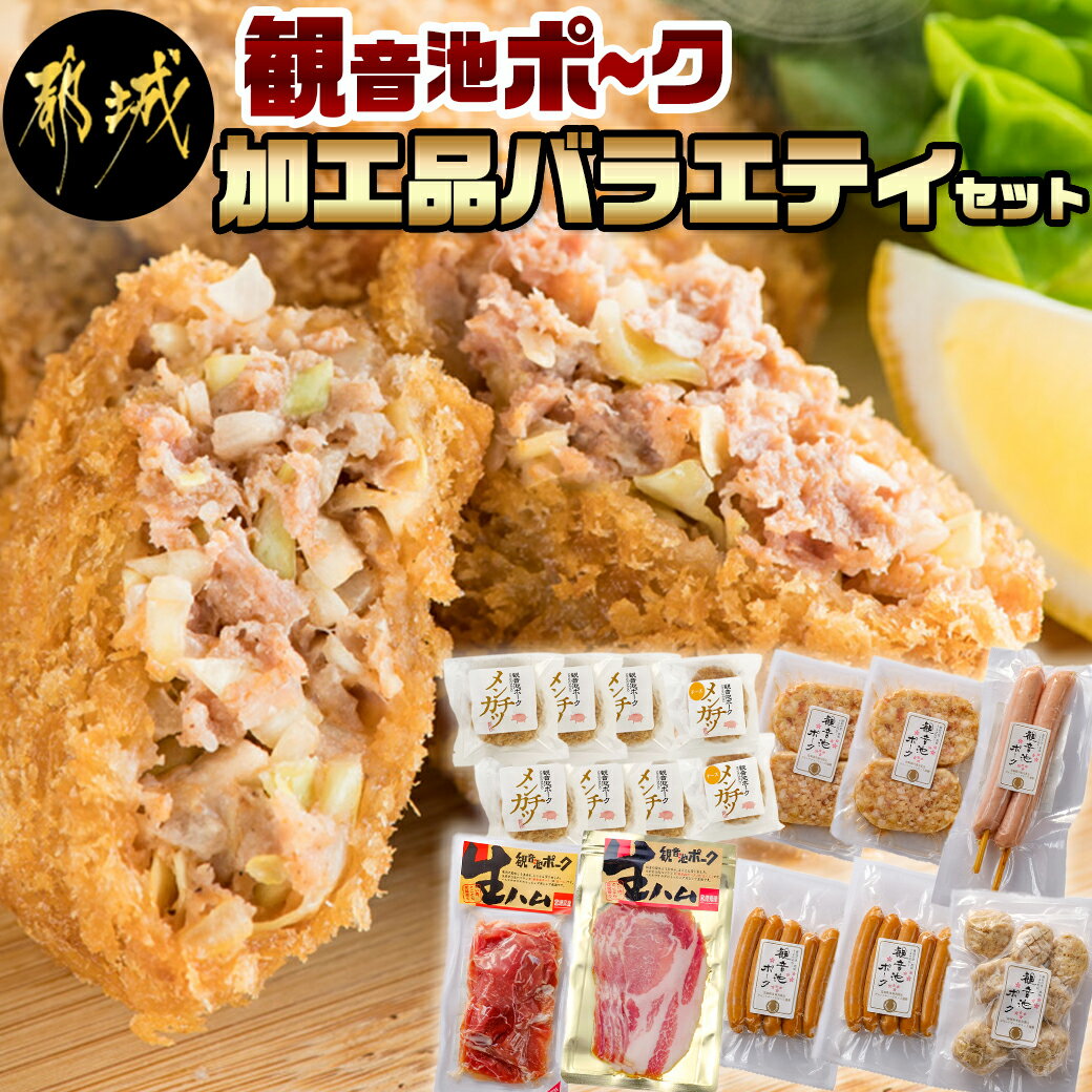 生ハム 【ふるさと納税】「観音池ポーク」加工品バラエティセット - ロース生ハム とんバーグ 肉団子 ウインナー フランクフルト 生ハムモモ メンチカツ チーズメンチカツ ブランド豚 加工品 バラエティセット 送料無料 MJ-7201【宮崎県都城市は令和4年度ふるさと納税日本一！】