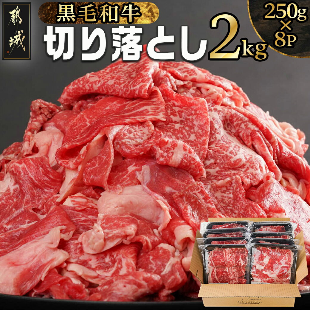 [黒毛和牛]切り落とし2kg(250g×8パック) - 国産黒毛和牛 切り落とし 250g×8 外モモ/ウデ/マル/バラ/モモ/ブリスケのMIX 牛肉 送料無料