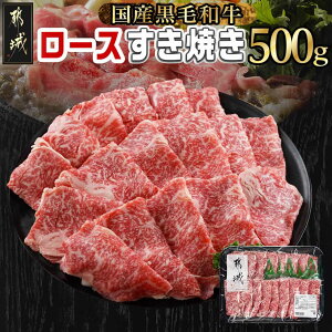 【ふるさと納税】【黒毛和牛】ロースすき焼き用500g - 国産黒毛和牛 牛肉 ロース肉 ローススライス 牛ロース 贈答用 しゃぶしゃぶ 調理方法・パンフレット同梱 すき焼き肉 冷凍配送 父の日 送料無料 AO-I901 【宮崎県都城市は2年連続ふるさと納税日本一!】
