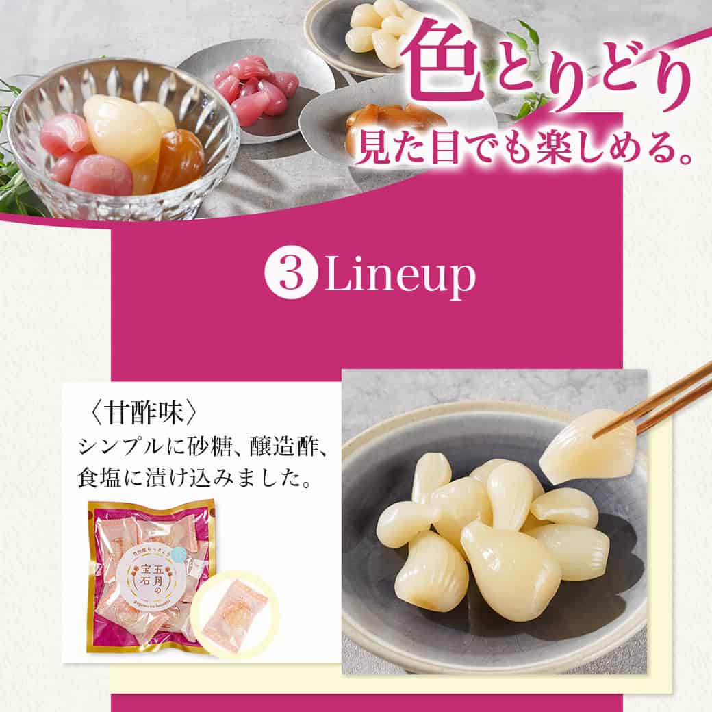 【ふるさと納税】五月の宝石8袋セット - 九州産らっきょう甘酢漬 黒みつ/しそ/甘酢 味3種類 小袋入り 個包装 おつまみ お茶請け 老舗らっきょう屋 国産 常温配送 持ち運びに便利 アソート バラエティ 送料無料 14-C801 【宮崎県都城市は2年連続ふるさと納税日本一！】