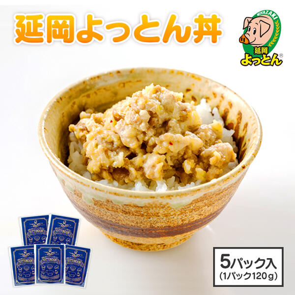 【ふるさと納税】よっとん丼 延岡よっとん 120g × 5パック みそ味 豚肉 湯煎 常温保存 ごはんのお供 湯煎 ごはんにかけるだけ パスタ バゲット 相性抜群 生姜風味 国産 吉玉畜産 宮崎県 延岡市 送料無料