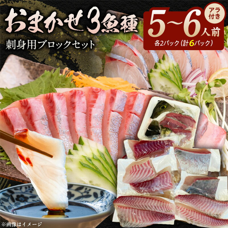 おまかせ 3魚種 2パック 刺身用 ブロック セット 6パック アラ 金寿カンパチ マダイ イサキ シマアジ クロメジナ メジナ ハマチ 皮なし 皮あり 炙り 湯引き しゃぶしゃぶ 臭みなし 旨味 日持ち 魚介類 お取り寄せ 宮崎県 延岡市 送料無料