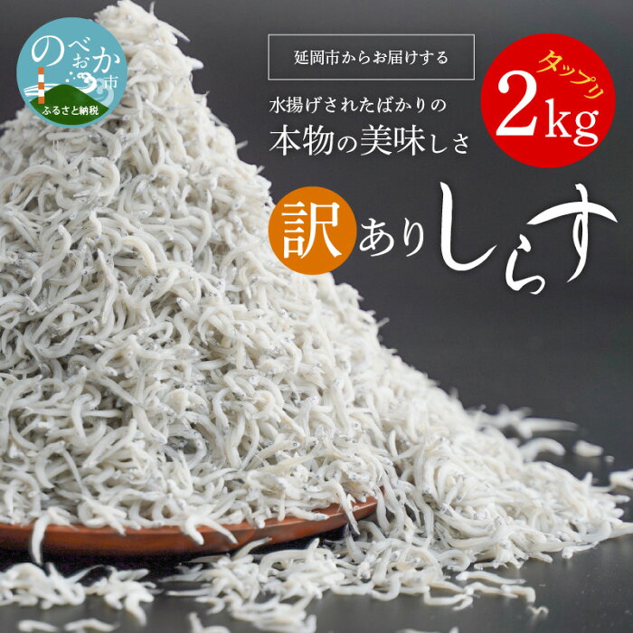 【ふるさと納税】訳あり しらす 2kg 宮崎産 新鮮 ご飯のお供 しらす丼 40杯分 天然 無添加 無着色 自然食品 カルシウム サイズ不揃い お取り寄せ お取り寄せグルメ 日向灘産 魚介 冷凍 送料無料 食品 宮崎県 延岡産