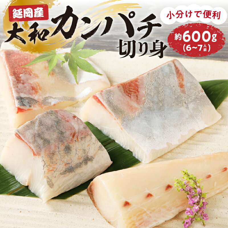 【ふるさと納税】延岡産 大和 カンパチ 切身 約 600g 刺身 ブロック 6人前 ～ 7人前 弾力 食感 鮮度抜群 小分け 便利 活き締め 真空パック 冷凍 保存 グルメ 魚 お魚 魚介 海産物 海鮮丼 しゃぶしゃぶ 大和海商 宮崎県 延岡市 お取り寄せ お取り寄せグルメ 送料無料