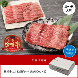 【ふるさと納税】史上初内閣総理大臣賞3連覇日本一宮崎牛カルビ焼肉1kg国産牛冷凍送料無料