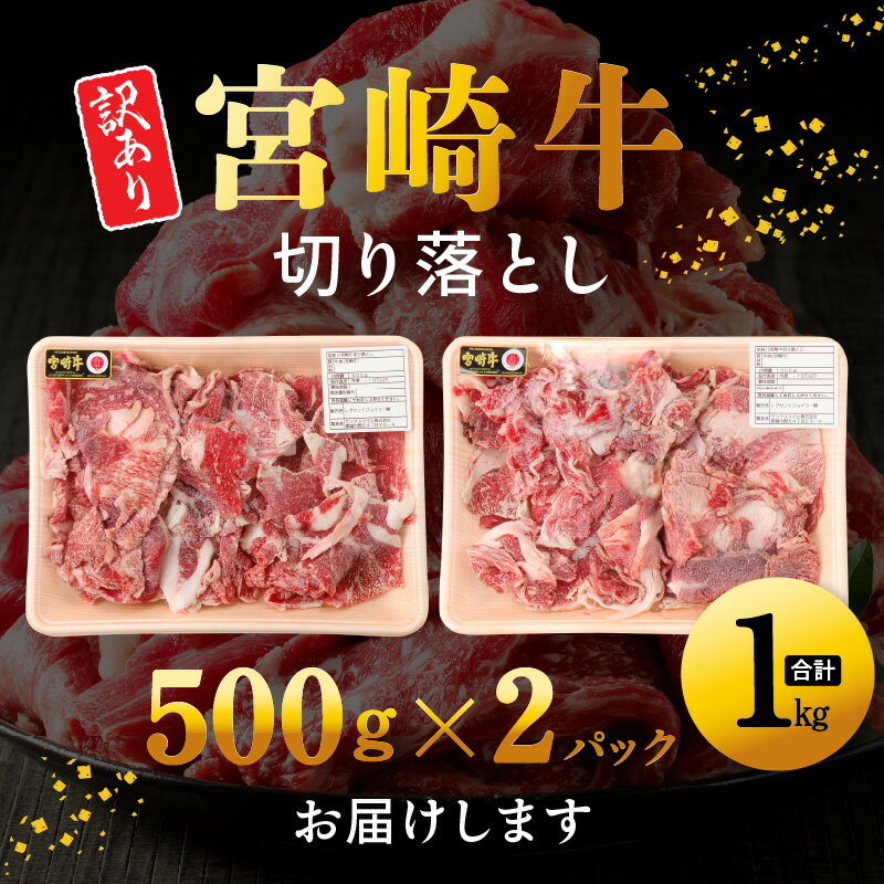【ふるさと納税】訳あり 宮崎牛 切り落とし 1kg 贈り物 肉質等級 4等級以上 日本食肉格付協会 格付 地域団体商標 登録 地域ブランド 家族 友人 宮崎県 延岡市 お取り寄せ 送料無料